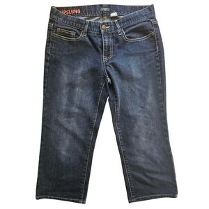 J.Crew Womens Stretch‎ Hipslung Cropped Dark Wash Denim Jeans Sz 28 Straight Leg